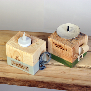 Waxine/ kaarshouder van pallethout 40