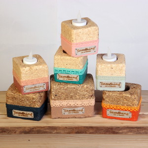 Waxinehouder met kant